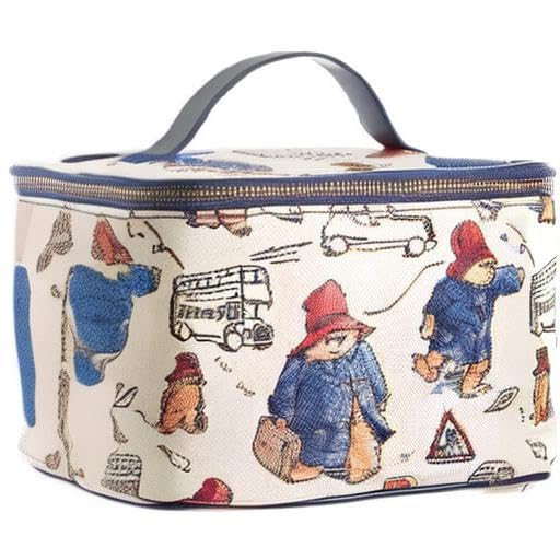 Signare Tapestry Toiletry Bag Makeup Cosmetic Organizer bag for Women with Paddington Bear Design (TOIL-PADD)