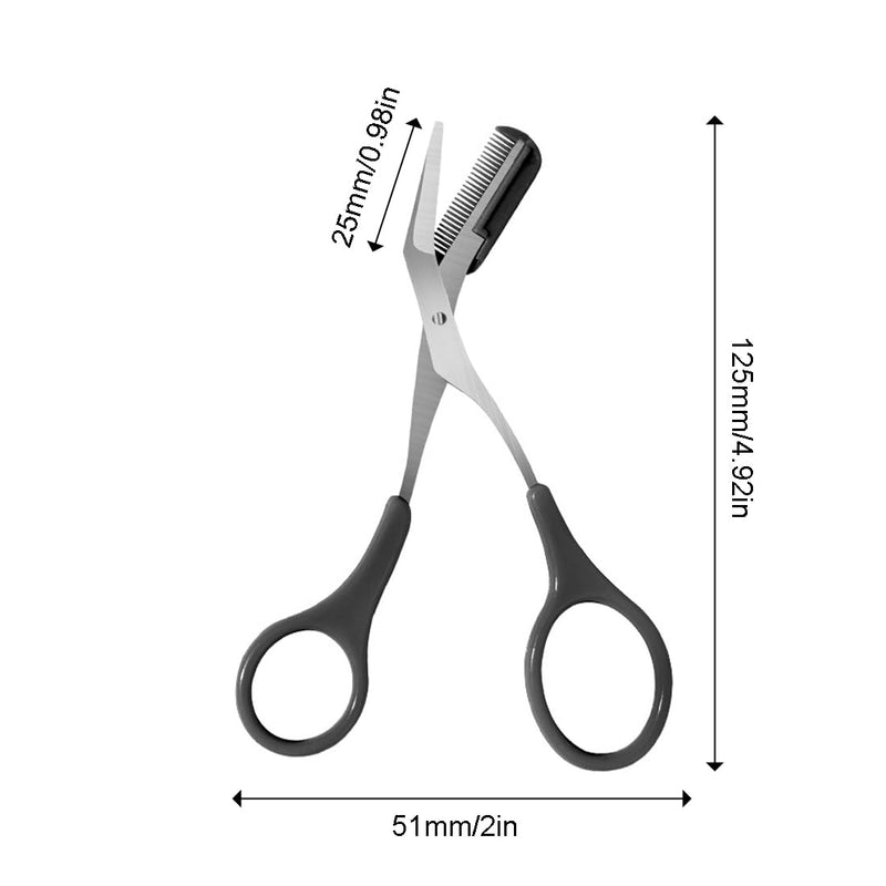 [Australia] - 1 piece eyebrow trimmer, eyebrow scissors with comb for eyebrow trimming, make-up tools (black). 