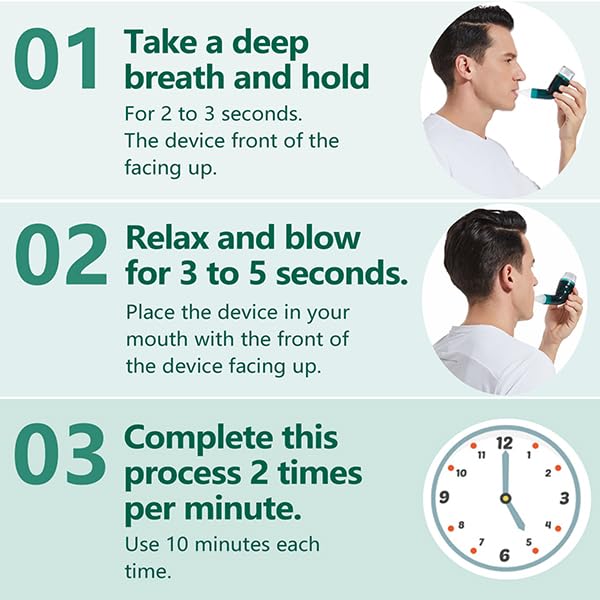 [Australia] - Flutter Valve Breathing Exercise Device for Lungs, Mucus Removal & Lung Strengthening, Adjustable Resistance Expiratory Trainer, Portable Lung Exerciser for Mucus Clearance 