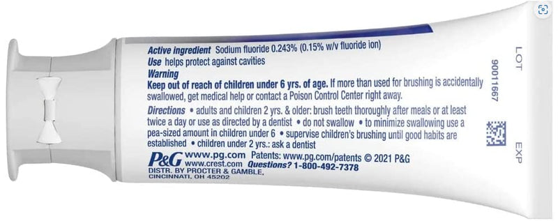Crest 3D White Charcoal Teeth Whitening Toothpaste, Enamel Safe - 2.7 oz (76g) - Pack of 2