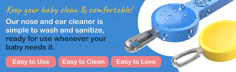 [Australia] - For Mini's Booger Aid - Gentle, Safe, and Non-Toxic Nose and Ear Cleaning Tool for Infants and Toddlers (Blue, Small) Blue 