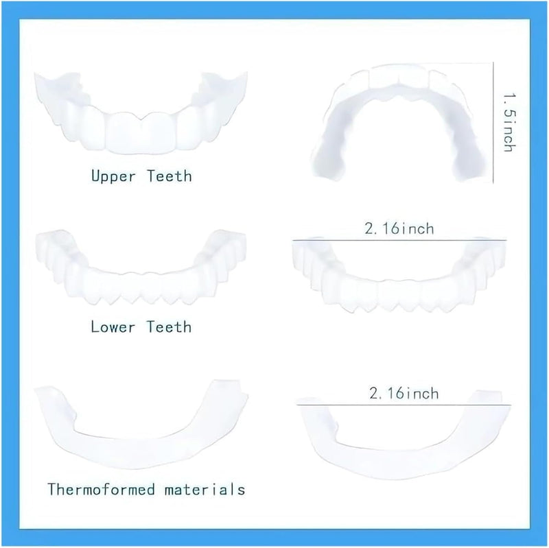 [Australia] - ‌2 Pairs Universal Temporary Smile Solution - Adjustable Top/Bottom for All-Day Comfort‌ (1) 1 