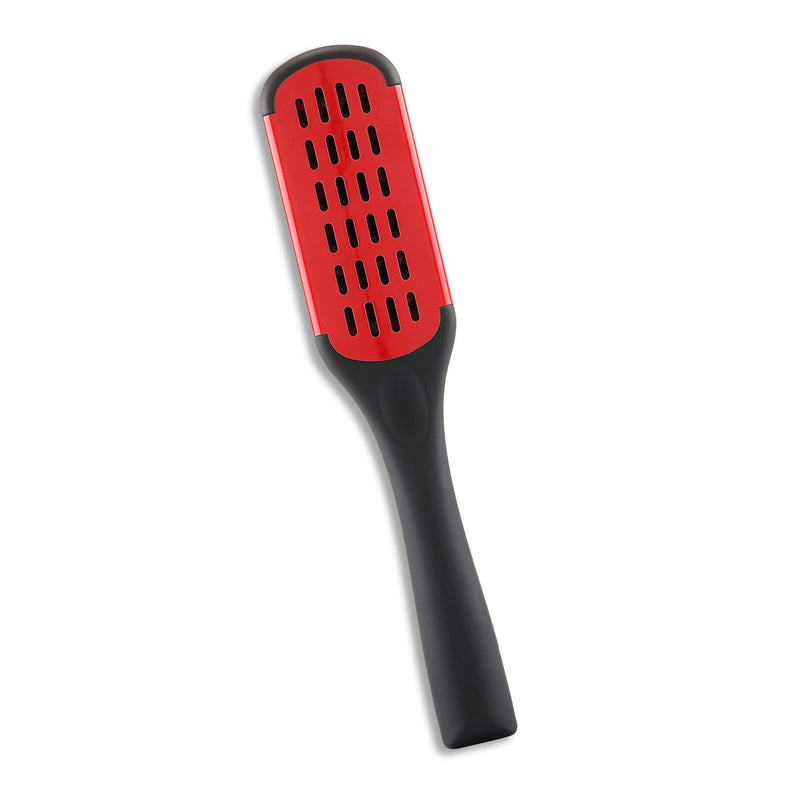 [Australia] - Aethland Double Sided Brush Clamp Straightener, Boar Bristles Clamp Hair Straightening Brush With Detangler - Hair Styling Tool #03 Red 