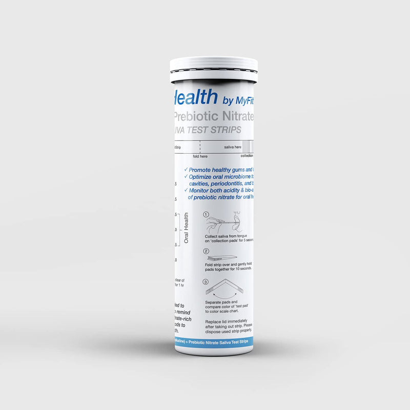 pH and Prebiotic Nitric Oxide Test Strip by MyFitStrip - Track and Monitor Saliva Alkalinity and Prebiotic Nitrate for a Healthy Oral Microbiome - 25 Self Care Saliva Strips