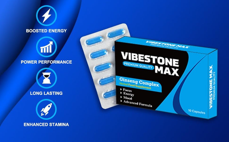 Ultra Strong VIBESTONE MAX™.10 x 500mg Pills - Herbal Supplement, Performance Enhancing Supplements for Energy, Stamina and Endurance.