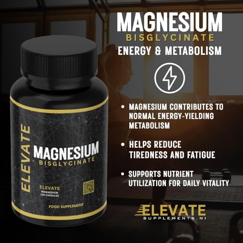 Magnesium Glycinate (Bisglycinate) - 120 High Strength Capsules, Highly Absorbable Chelated Magnesium Supplement for Sleep, Relaxation, Muscle Recovery, Stress Relief, Heart & Nervous Support