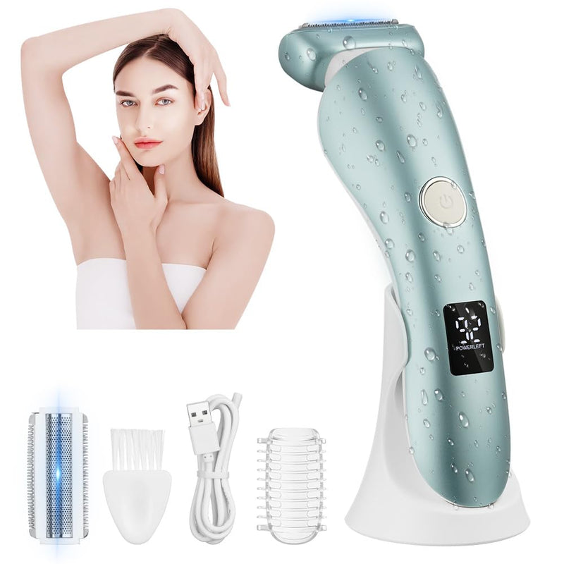[Australia] - LOPHE Electric Shaver for Women, Wireless Wet and Dry Shaver, Painless Intimate Razor Suitable for Armpits, Bikini Area, Legs (Blue) 