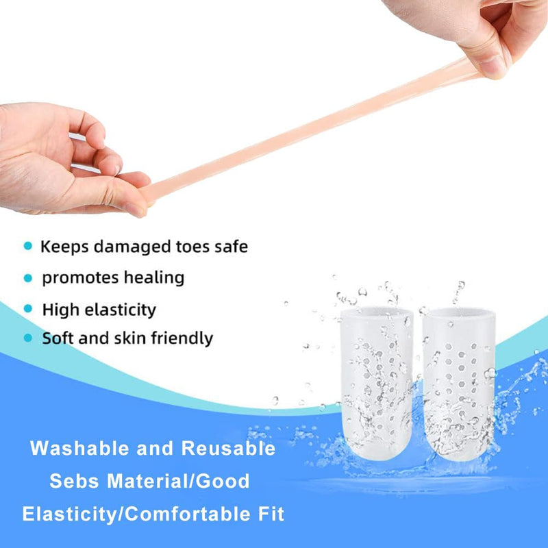 [Australia] - Finger protection silicone, pack of 12 gel finger cots, breathable fingertip protection, finger protection, finger sleeves, thumb protection, silicone finger protection, finger protection support, finger cots thumb protection 3 pairs beige + 3 pairs white 