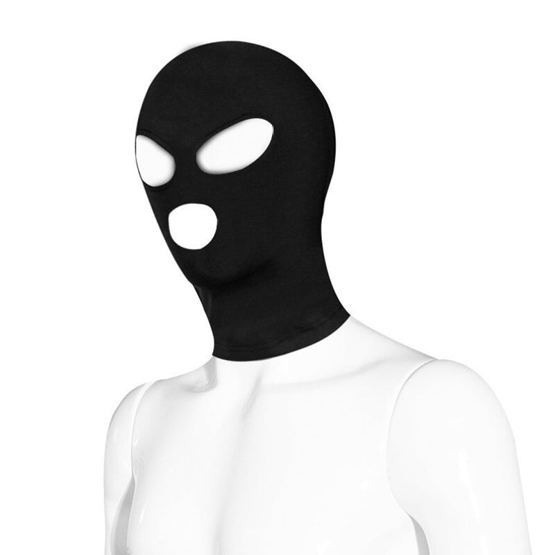 4 Pcs Zentai Black Hoods, Mischief Head Cover, Role-playing Masks with Unknown Mystery, Light SM Sex Play, Unisex Elastic Breathable Headgear