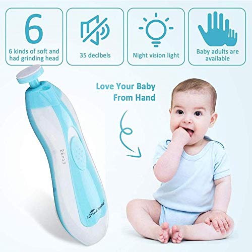 [Australia] - Baby Electric Nail File, 8 in 1 Safe Baby Nail Trimmer, Baby Nail Clippers with 6 Grinding Heads, Baby Nail Care Kit for All Ages 