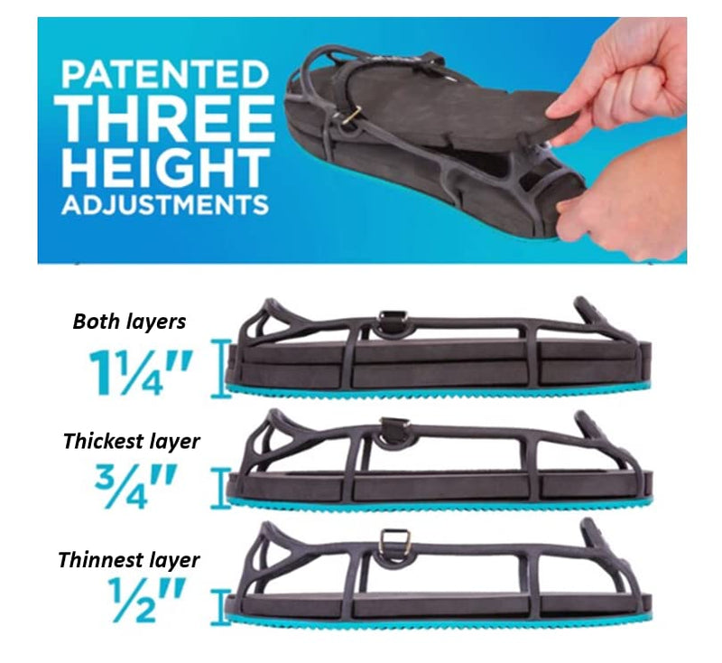 [Australia] - EVENup The Authentic Shoe Balancer Size Medium for use with Walking Boot or Leg Length Discrepancy. Improves Your gait Using a Variety of Height adjustments. Black Medium (Pack of 1) 