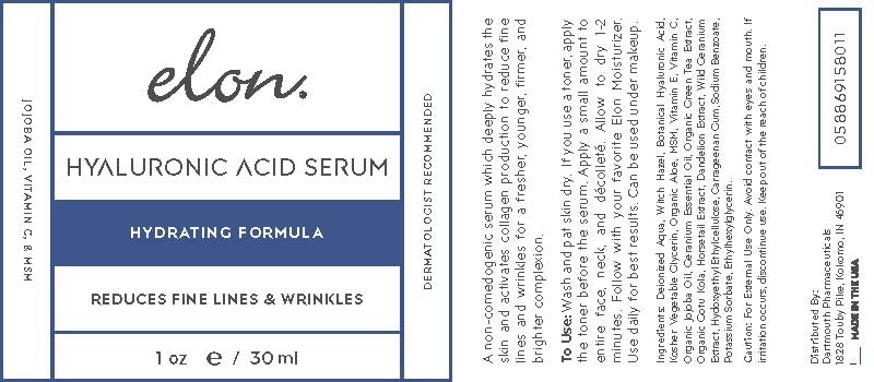 Elon Hyaluronic Acid Serum for Face & Neck - Revitalizing Daily Facial Serum Vitamin C and Hyaluronic Acid, E & Jojoba Oil - Promotes Deep Hydration & Collagen Production - Suitable for all Skin Types