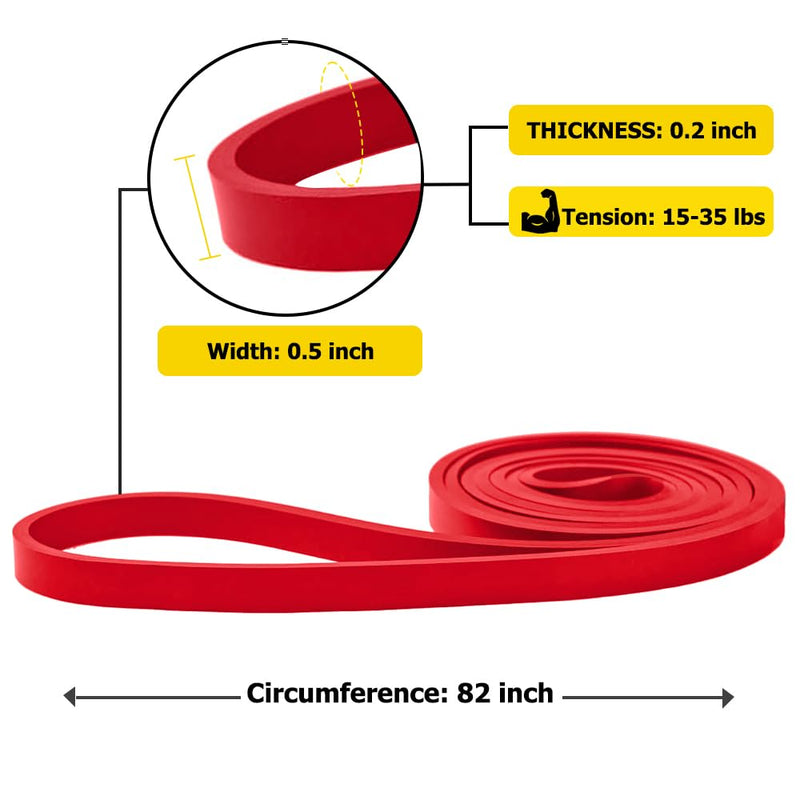 [Australia] - Resistance Band Pull up Band Fitness Exercise Bands Natural Latex for Workout Body Stretch Powerlifting Band Fitness Sport Training at Home/The Gym red 