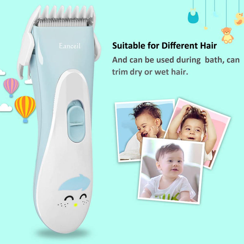 Baby Hair Clippers, Ceramic Blade Electric Kids Hair Trimmer, Ultra-quiet Cordless Rechargeable Waterproof Haircut Kit for Kids & Adult