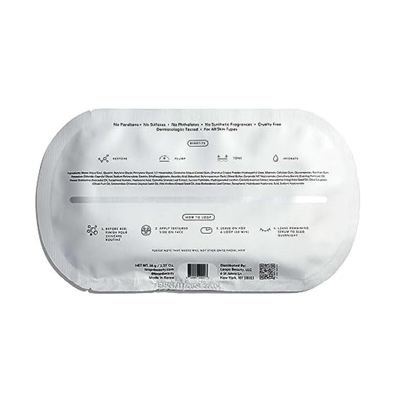 LOOPS DREAM SLEEP - Nighttime Slugging Hydrogel Facial Mask - Leaves Skin Toned, Plump, and Hydrated, and Restored - Layers Skin with Natural Oils, Vitamins, Antioxidants, and Fatty Acids - 1 pc 5 Count (Pack of 1) Dream Sleep Face Mask