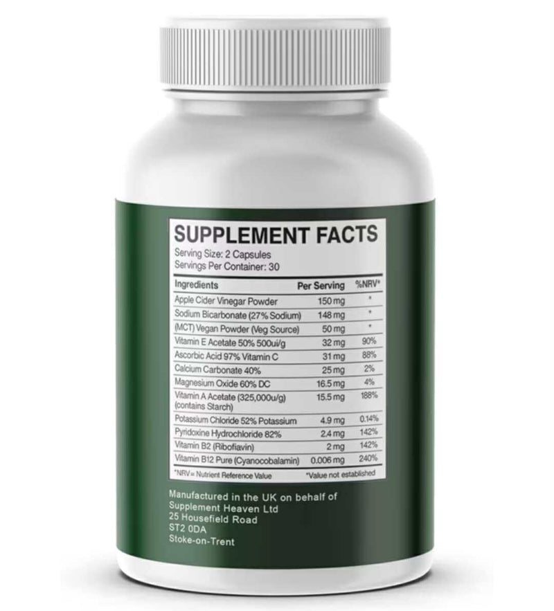 Fitralin Metabolism Support Formula – Food Supplement with Apple Cider Vinegar, Vitamins & Minerals – 60 Capsules – Vegan – Made in the UK
