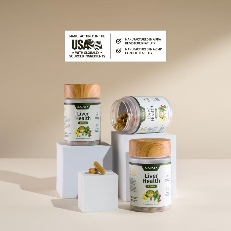 [Australia] - Snap Supplements Liver Health & Detox Supplement - Naturally Supports Liver and Digestive Health, 60 Vegetarian Capsules (1 Month Supply) 60 Count (Pack of 1) 