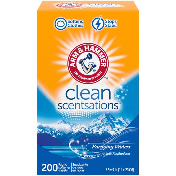 [Australia] - Arm & Hammer Fabric Softener Sheets, Purifying Waters, 200 ct 