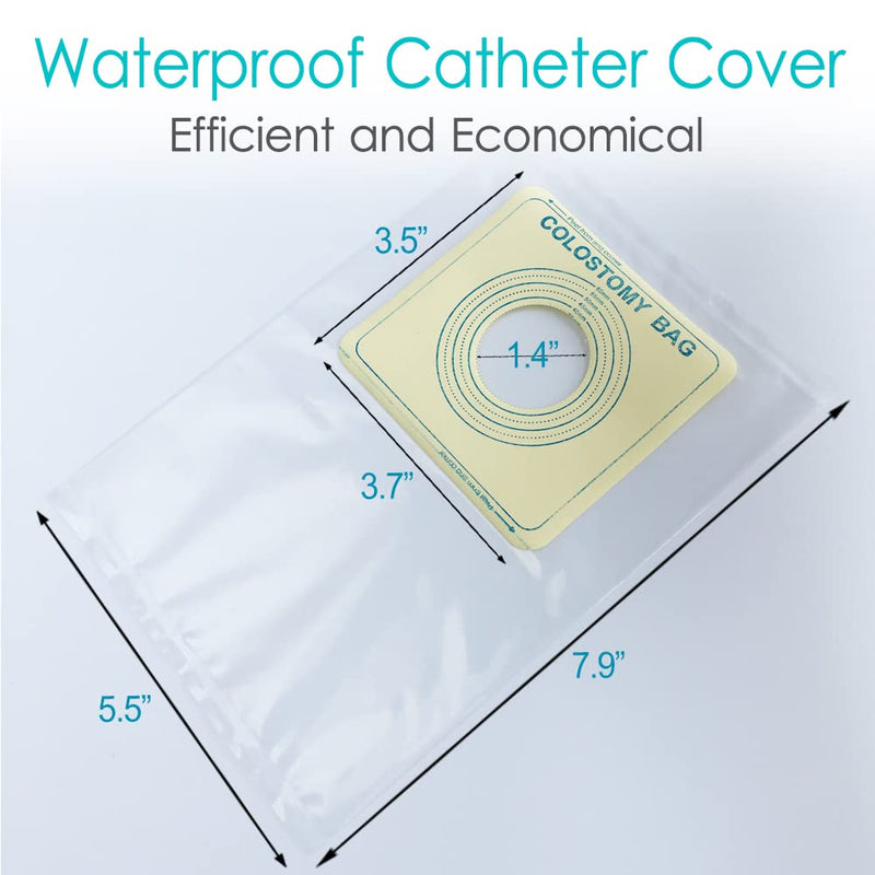 [Australia] - Waterproof Peritoneal Dialysis Shower Pouch PD Catheter Holder Gtube Covers Protector for Feeding Tube Supplies Peg Dialysis Belt Accessories Adults Women Men (Pack of 25) Pack of 25 Transparent 