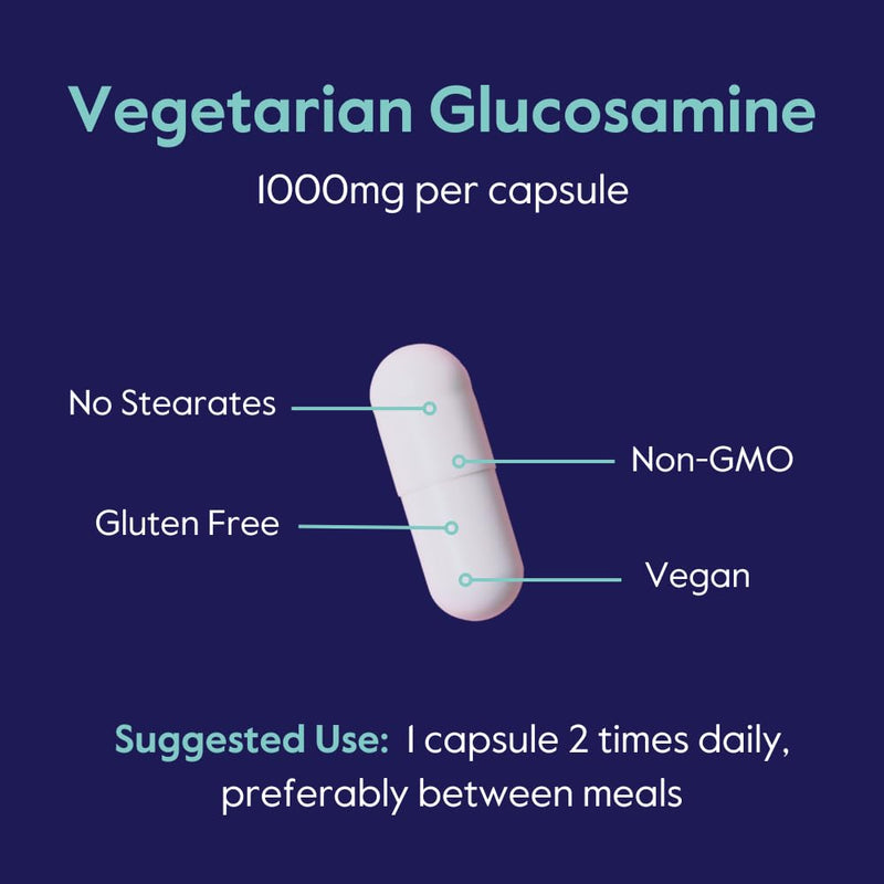 [Australia] - BESTVITE Vegetarian Glucosamine 1000mg (120 Vegetarian Capsules) - No Stearates - No Fillers 