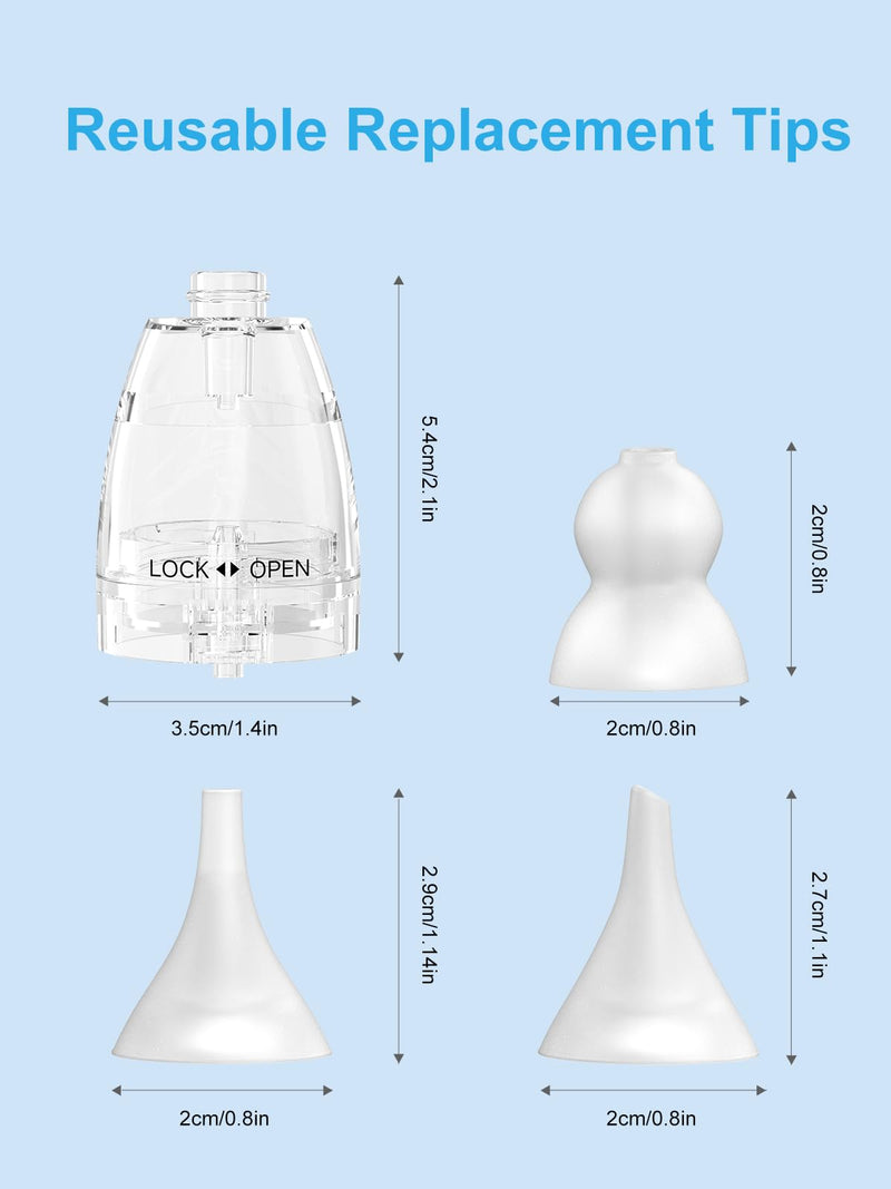 [Australia] - Nasal Aspirator Replacement Parts Compatible with GROWNSY/ X-Bosak / HEYVALUE Nose Sucker for Baby & Toddlers, Suction Chamber and 6pcs Silicone Tips Replacement Kit 1 chamber & 6 tips 
