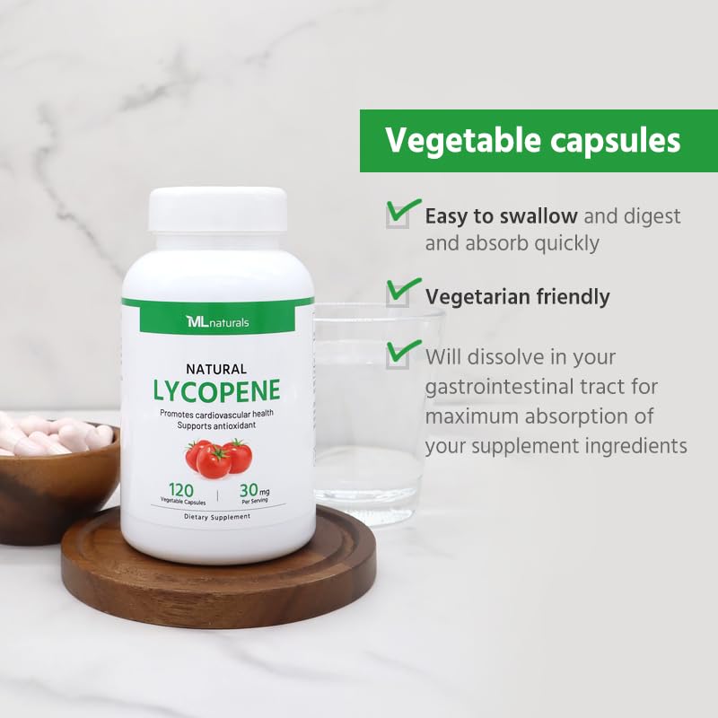 [Australia] - Natural Lycopene 30 mg 120 Vegetable Capsules. All-Natural from Tomatoes. Non-GMO. Antioxidant Supplement. 120 Count (Pack of 1) 