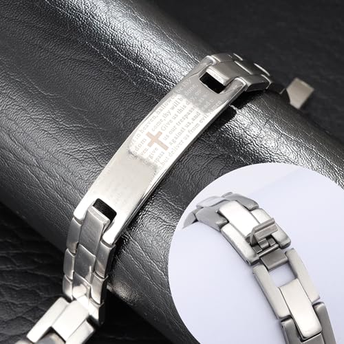 Stainless Steel Bracelet Punk Rock Chain Wrist Belt Link Bracelets Solid Chunky Link Jewelry A1:Silver