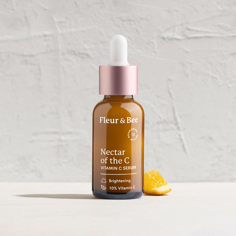 Vitamin C Serum for Face - 10% Vitamin C with Hyaluronic Acid, Vitamin E - Vegan & Clean - Anti Aging, Reduce Appearance of Wrinkles, Dark Age Spots, Lines - Nectar of the C by Fleur & Bee (1 Fl Oz) 1 Fl Oz (Pack of 1)