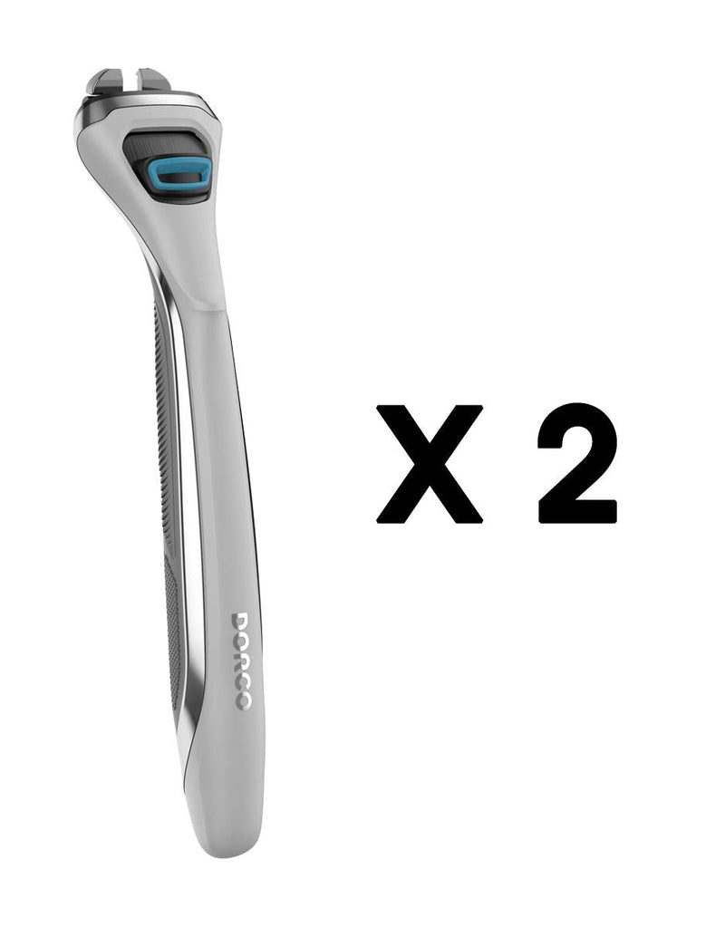 [Australia] - Dorco Pace 4 Pro - Four Blade Razor Shaving System - 2 Replacement Handles (Handles Only) 