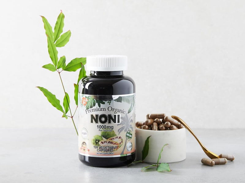 [Australia] - Dr.K&C HNHusa Premium Organic Noni 1000 mg 120 Veggie Capsules Pure Antioxidants Overall Health Support Immune System Morinda Citrifolia Extract Vegan Non GMO No Filler Supplements Noni 1pk 120 Count (Pack of 1) 