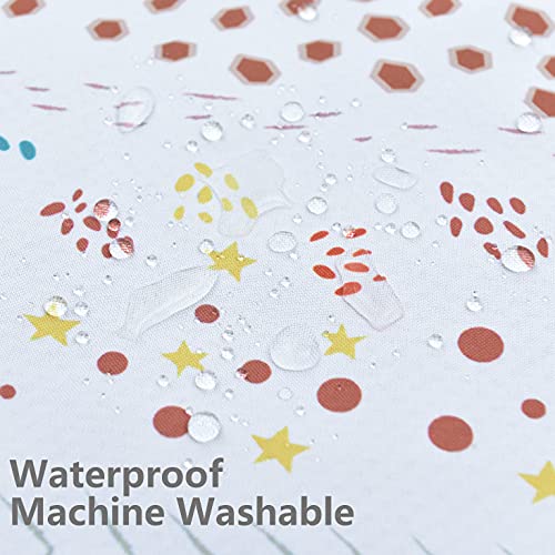 [Australia] - Splat Mat for Under High Chair/Arts/Crafts, WOMUMON Washable Spill Mat Waterproof Anti-slip Floor Protector Splash Mat, Messy Mat and Table Cloth W Rainbow 