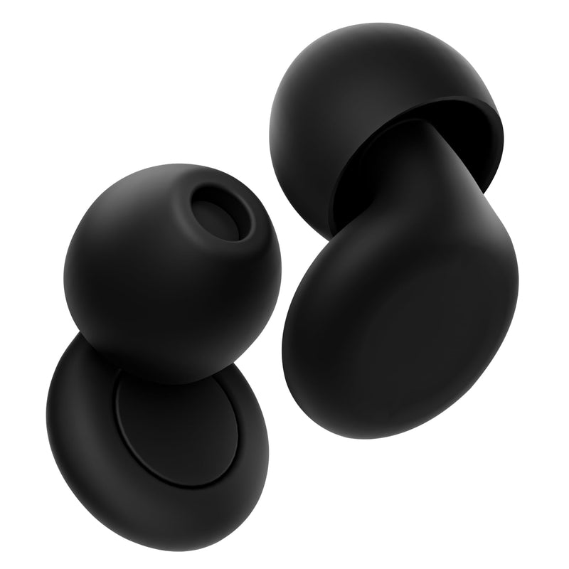 [Australia] - OPEIIN Earplugs for Sleeping - New Flexible Silicone, Ultra Soft Reusable Noise Reducing Earplugs for Sleep, Concentration, Travel | with 8 tips in XS/S/M/L | 28dB (SNR) Black M 
