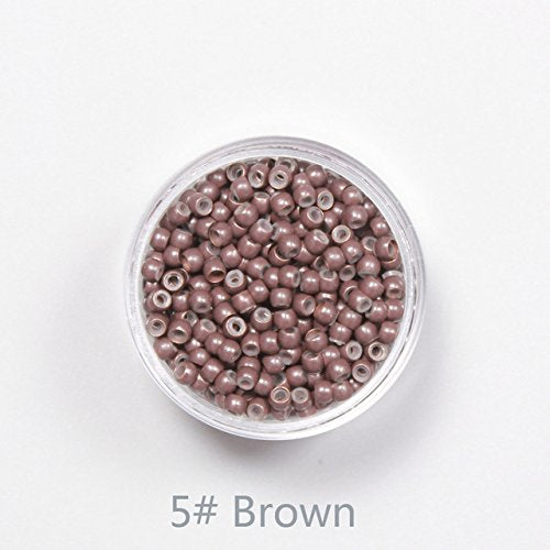 Silicone Nano Ring 1000Pcs/Bottle Nano Ring Beads Micro Links Hair Extension (#5(Brown)) #5(Brown)