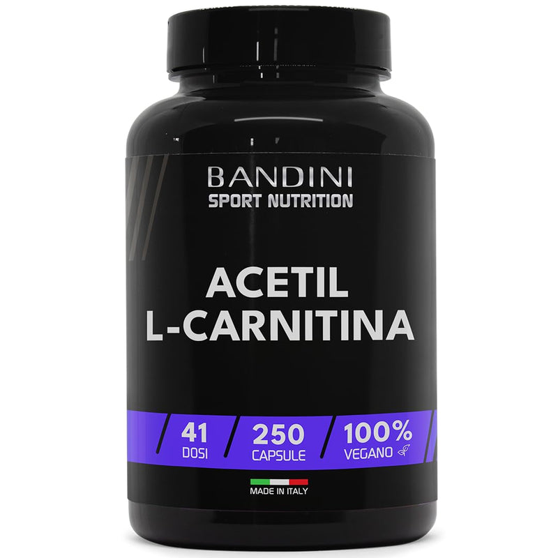 Bandini® Acetyl L-Carnitine 250 capsules | 3000mg per daily dose | Acetyl-L-Carnitine Amino Acid Sports Performance Supplement | High Strength ALCAR | Metabolism & Energy | 41-Days Supply | 100% Vegan