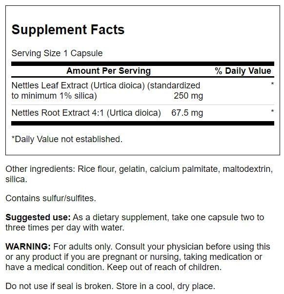 [Australia] - Swanson Stinging Nettles - Herbal Supplement Prostate Health & Urinary Tract Support - Natural Formula Supporting Respiratory Health & Fluid Balance - (120 Capsules) 