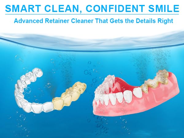 [Australia] - Retainer Ultrasonic Denture Cleaner Machine, 49kHz Dental Night Guard Cleaning Tablets Ultra Sonic Dental Tools for Aligner, Braces, Toothbrush Head & Jewelry with Digital Timer & 3 Mode White 