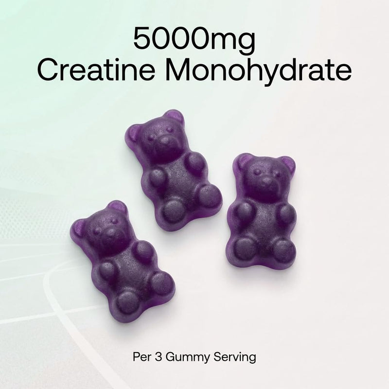 Creatine Gummies 5000mg High Strength | Creatine Monohydrate with L-Citrulline Malate & Beta-Alanine | 90 Sugar Free Vegan Gummies | 30 Day Supply | Blackcurrant Flavour