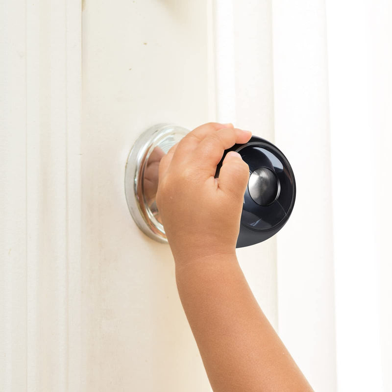 [Australia] - Improved Door Knob Covers Child Proof Door Handle Covers Child Safety, Baby Proof Door Knob Locks for Kids, 4 Pack (Clear-Black) Clear-Black 