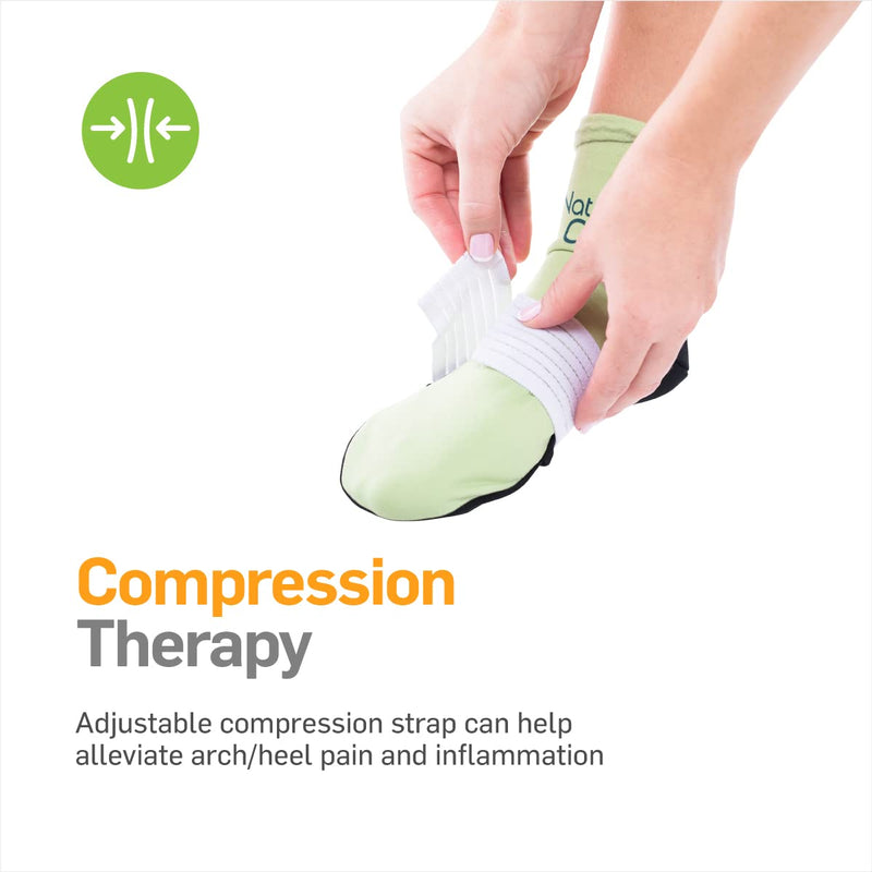 [Australia] - NatraCure Plantar Fasciitis Therapy Cold Socks with Compression Band - Reusable Ice Pack Slippers for Plantar Fasciitis, Arch Pain, Heel Pain, Swelling - FBA710 CAT - (Size: Large) 