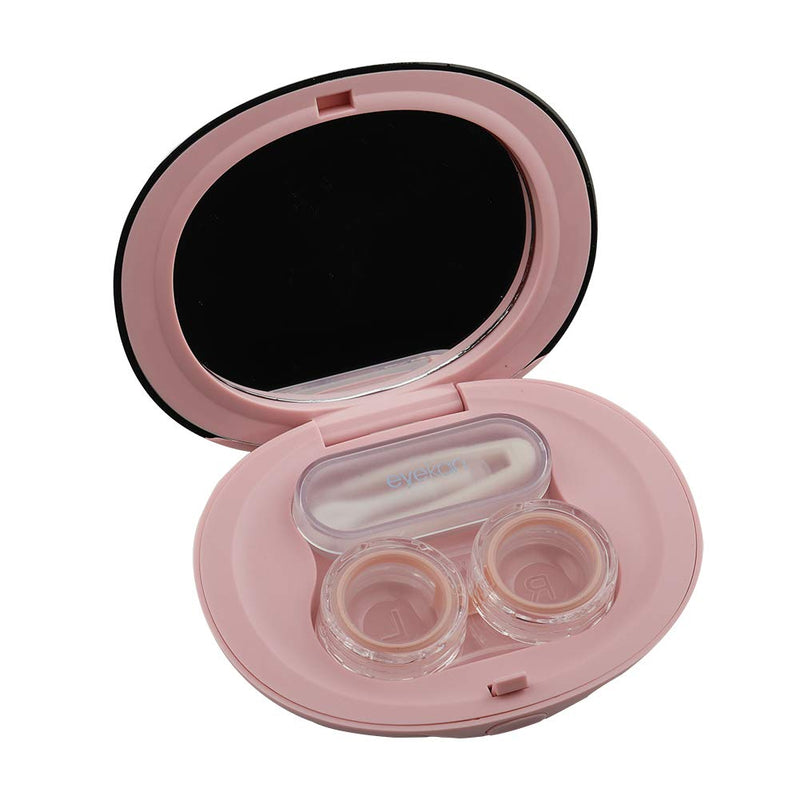 [Australia] - MUDOR Exquisite Contact Lens Case ‚Äì Mini Contact Lens Travel Kit Box Holder Container Includes Remover Tool with Tweezers and No Leak Contact Case Organizer for Soft & Hard Lens (Pink) Pink 