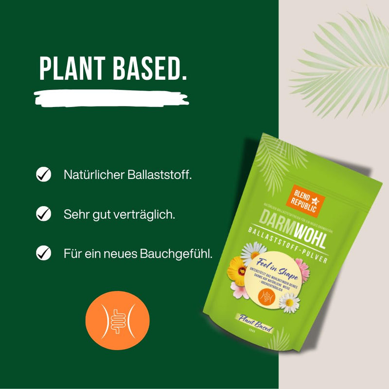 [Australia] - BLEND REPUBLIC® intestinal well-being fiber powder for essential bacterial strains - probiotics prebiotics powder - intestinal flora building vegan, 300g 