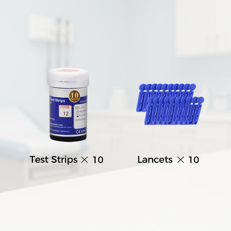10 PCS Total Cholesterol Test Strips for LCLBM-01 2 in 1 Total Cholesterol and Hemoglobin Testing Meter (Device NOT Included) 10 PCS Blue