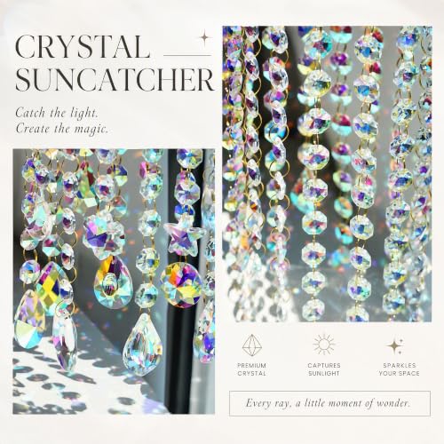 23.5'' Crown Crystal Suncatcher for Window Hanging Garden Sun Catcher Decor Crown-large
