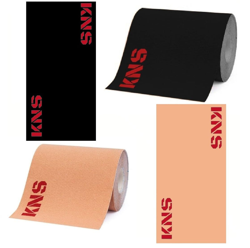 KNS Extra Wide Kinesiology Tape | Waterproof & Latex-Free | 4" Continuous Roll Athletic Tape for Muscle & Joint Support | Elastic Therapeutic Tape for Injury Recovery & Pain Relief | 4 inch x 16 feet 5.29 Ounce Beige