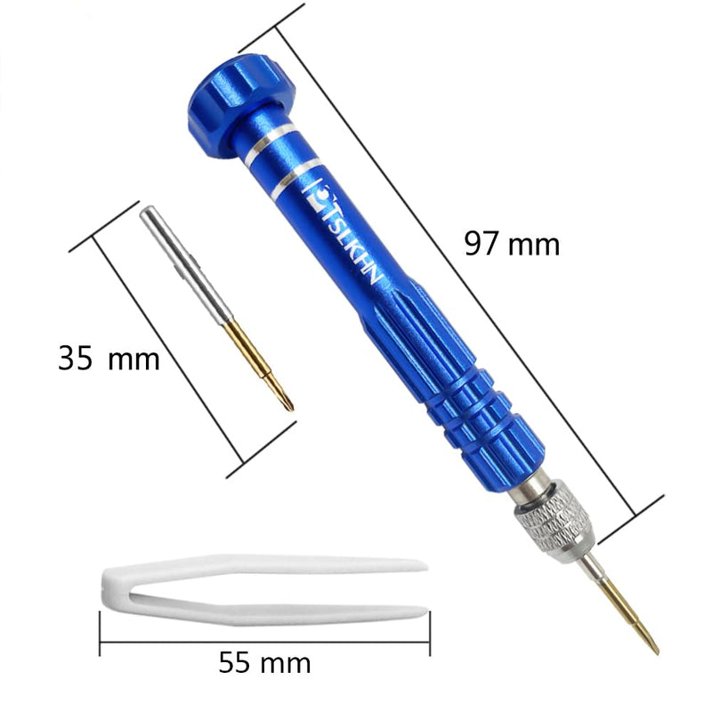 [Australia] - PTSLKHN Eye Glass Repairing Kit, Eyeglass Screwdriver with Screws, Small Precision Screwdriver and 15 Types Eyeglass Screws Blue With Screws 