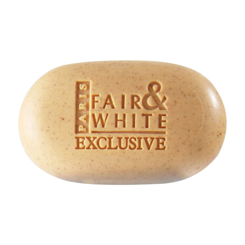 FAIR & WHITE Exclusive Exfoliating Soap - 7 oz / 200 g - Skin Brightening Bar, Moisturizing Soap for Uneven Skin Tone, with Vitamin C and Shea Butter 7 Ounce (Pack of 1)
