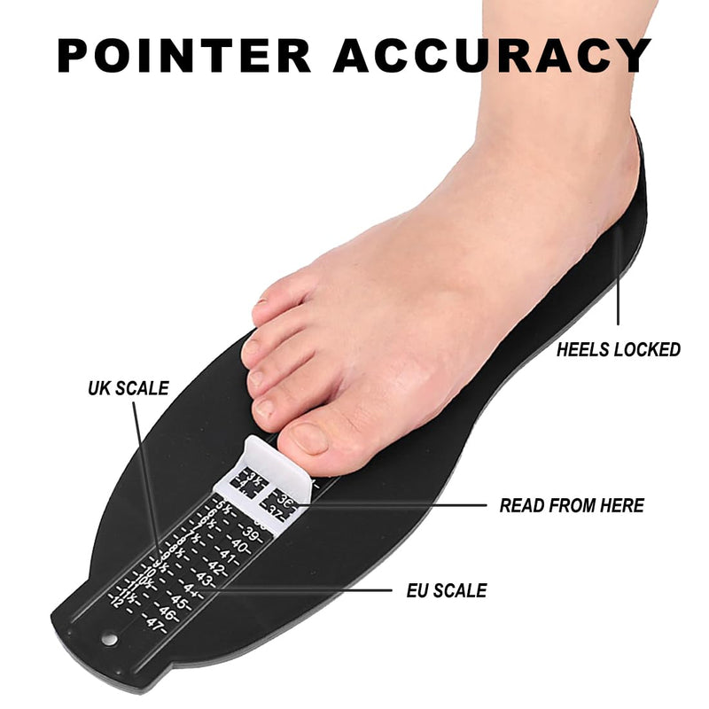 [Australia] - Aililong Shoe Sizer Foot Measuring Device Children's Shoe Measuring Device - Suitable for Children and Adults - Foot Measuring Device for Children Shoe Measuring Device (Black) 