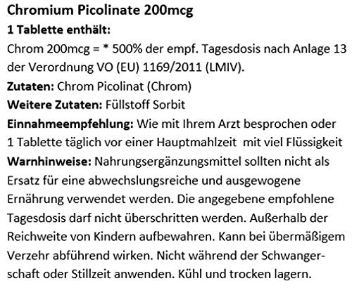 [Australia] - Chromium Picolinate 200mg - 250 tablets 