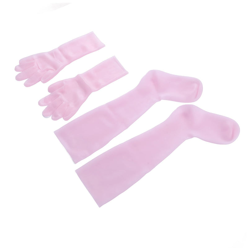 [Australia] - Silicone Gel Spa Socks, 2 Pairs Moisturizing Gloves Socks Set for Repairing Softening Dry Cracked Hand Feet Extended Silicone Moisturizing Gloves Socks (1) 1 