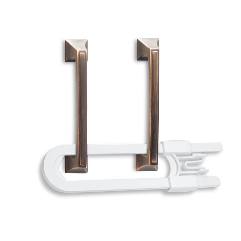 [Australia] - Vmaisi 8 Pack Baby Sliding Cabinet Locks - Adjustable U Shaped Child Safety Locks,Childproof Latches for Kitchen Bathroom Storage Cupboards Doors, Handles and Knobs White 